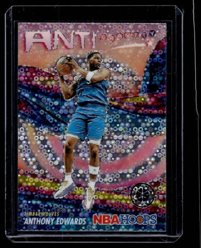 lot 181 image: Anthony Edwards   2023 Hoops Premium Stock Anti Gravity #14 Minnesota Timberwolves Basketball Card