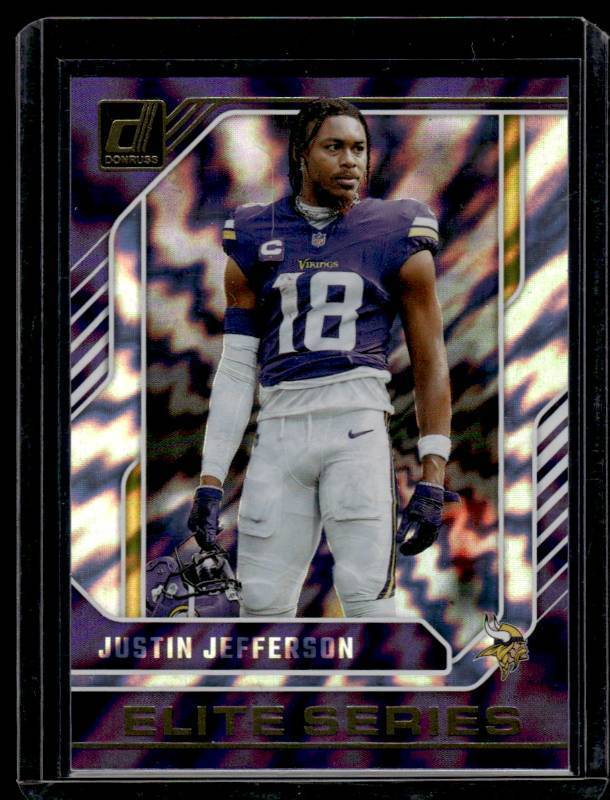 lot 187 image: Justin Jefferson   2024 Donruss The Elite Series #30 Minnesota Vikings Football Card