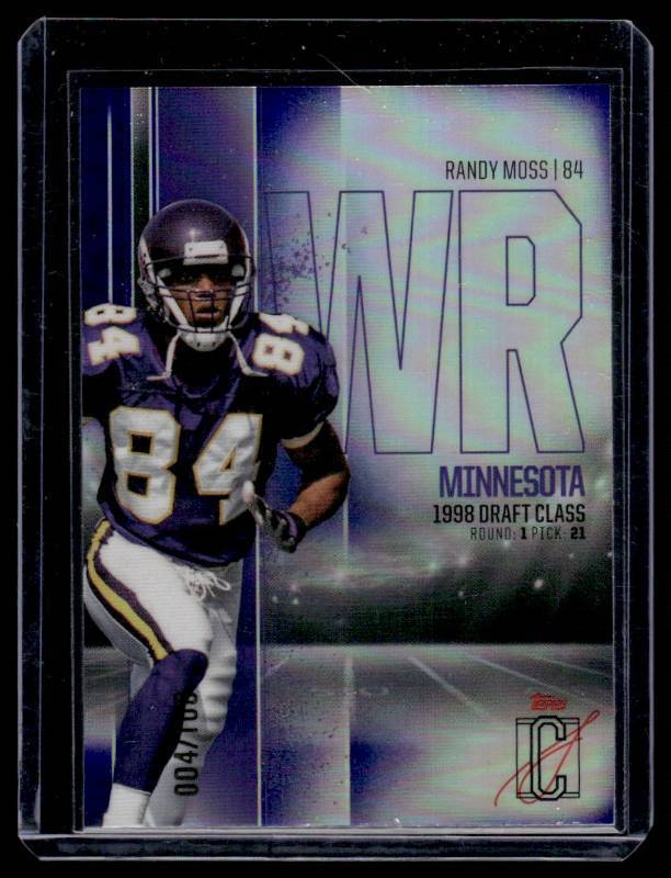 lot 193 image: Randy Moss  004100 2024 Topps Signature Class Base Chrome Variation #BCV-30 Minnesota Vikings Football Card