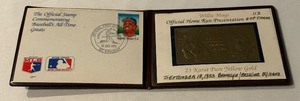 lot 65 image: Willie Mays 23 Kt Gold Limited Edition Official Home Run Presentation Commeorative Stamp Book