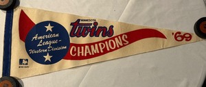 lot 13 image: 1969 Minnesota Twins American League Champions Vintage Baseball Pennant
