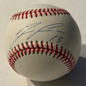 lot 8 image: Ronald Acuna Jr. Signed Baseball With COA OMLB Manfred Rawlings Basll