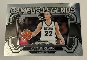 lot 20 image: Caitlin Clark RC Campus Legends Insert 2024 Prizm Draft Picks #5 WNBA Basketball Card
