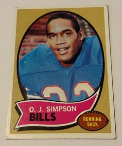 lot 7 image: OJ Simpson RC 1970 Topps #90 Rookie Football Card