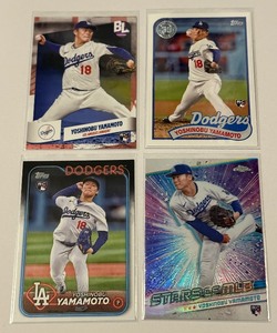 lot 97 image: Yoshinobu Yamamota 4 Rookie Card Lot Baseball
