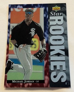 lot 102 image: Michael Jordan Jumbo Oversized RC Limited Edition 45,000 1994 Upper Deck Star Rookies #19