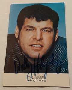 lot 103 image: Wally Hilgenberger Signed Minnesota Vikings Football Card