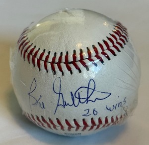 lot 34 image: Bill Gullickson Signed Rawlings OLB Baseball Inscribed 20 Wins
