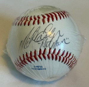 lot 36 image: Mike Easler Signed Rawlings OLB Baseball Inscribed Hit Man