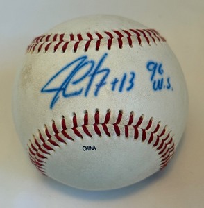 lot 41 image: Jim Leyrit Signed Rawlings Official Minor League Baseball Inscribed 96 WS