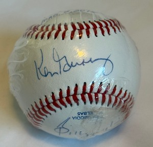 lot 43 image: Ken Griffey (SR), Billy Sample, Stan Bahnsen, Bill Russell Signed Rawlings OLB Baseball