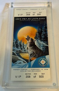 lot 6 image: 1994 NBA All-Star Game VIP Ticket Limited Edition 500  Target Center Basketball