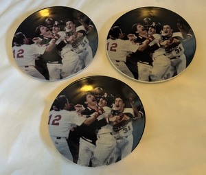 lot 151 image: (3) Minnesota Twins 1991 World Series True Value Plates