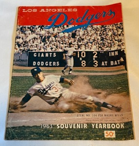 lot 155 image: 1963 Los Angeles Dodger Souvenir Vintage Baseball Yearbook