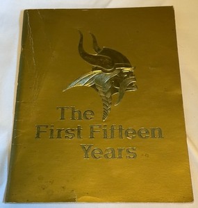 lot 158 image: Minnesota Vikings The First Fifteen Years Vintage Football Yearbook
