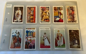 lot 173 image: 1937 The Kings Coronation 50 Vintage Cigarette Card Set