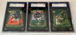 lot 30A image: 3 SGC Graded 2000 UD Encore Rookie Football Cards Travis Prentice, Avion Black, Dennis Northcytt