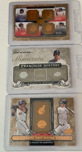 lot 36A image: Joe Mauler 3 Numbered Card Lot 699 and 799 2008 A Piece of Baseball History Minnesota Twins Cards