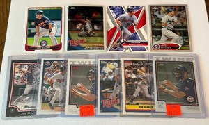 lot 46A image: Joe Mauer 10 Card Minnesota Twins Baseball Card Lot