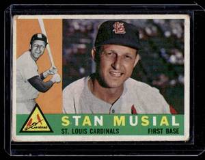 lot 6A image: Stan Musial 1960 Topps #250 Vintage Baseball Card