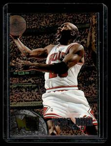 lot 18A image: Michael Jordan 1995-96 Fleer Metal #13 Basketball Card