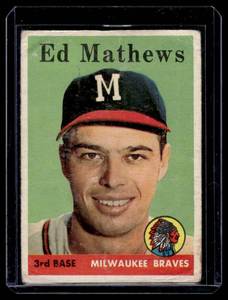 lot 24A image: Ed Mathews 1958 Topps #440 Vintage Baseball Card