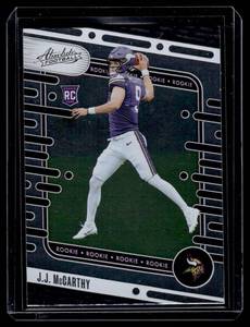 lot 27A image: JJ McCarthy RC 2024 Absolute #110 Rookie Minnesota Vikings Football Card