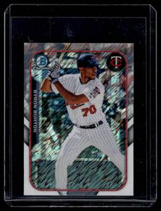 lot 62A image: Byron Buxton Shimmer Mini SP RC 2015 Bowman Chrome #FFM-BB Minnesota Twins Rookie Baseball Card