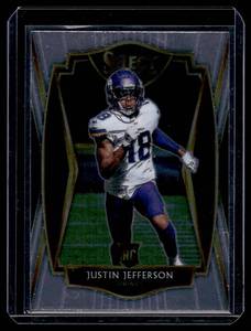 lot 52B image: Justin Jefferson RC 2020 Select Premier Level #161 Rookie Minnesota Vikings Football Card