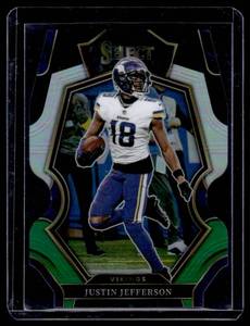 lot 56B image: Justin Jefferson Die Cut 2022 Select Prizm Premier Level #163 Minnesota Vikings Football Card