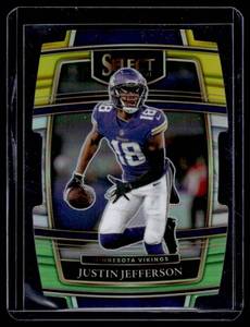 lot 58B image: Justin Jefferson Die Cut 2021 Select Concourse Prizm #23 Minnesota Vikings Football Card