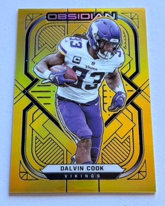 lot 20B image: Dalvin Cook 10 2021 Obsidian Gold #66 Numbered 0610 Minnesota Vikings Football Card