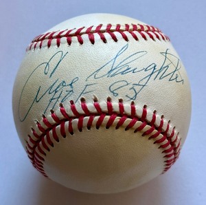 lot 13A image: Enos Slaughter Signed and Inscribed HOF 85 ONLB Rawlings Baseball