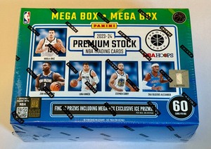 lot 9B image: 2023-24 NBA Premium Stock Mega Box Factory Sealed Basketball Card Packs