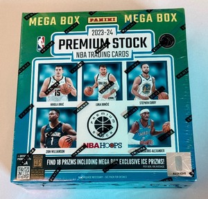lot 17B image: 2023-24 NBA Premium Stock Mega Box Factory Sealed Basketball Pack Cards