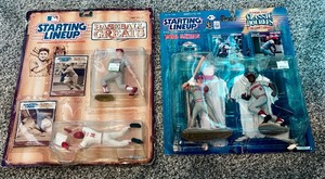 lot 49A image: (2) Starting Lineup Classic Doubles Baseball Figure Sets - Bench, Rose, Davis Cincinnati Reds