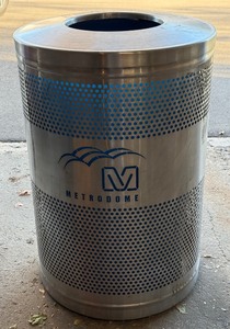 Metrodome Stadium Metal Trash Can With Liner - RARE Minnesota Twins and Vikings