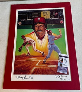 lot 201 image: Mike Schmidt Signed with JSA COA 1500 Limited Edition Matted Photo with Artise Signature