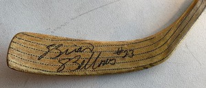 Brian Bellows Signed Team Issued / Used Sher-Wood Hockey Stick - Minnesota North Stars