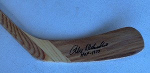 lot 6B image: Alex Delvecchio Signed and Inscribed HOF 1977 Northland Hockey Stick