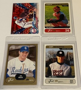 lot 92A image: Joe Mauer 4 Minor League and Numbered Card Lot Minnesota Twins