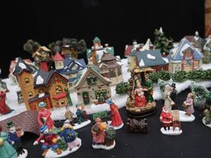 lot 105 image: HUGE LOT CHRISTMAS VILLAGE