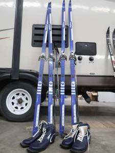 lot 55C image: 2 SETS ADULT CROSS COUNTRY SKIS