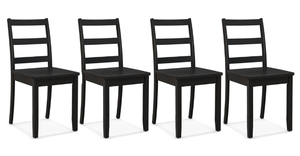 lot 14 image: ERGOMASTER Wooden Dining Chairs Set of 4, Farmhouse Kitchen Chairs with Back for Restaurant Dining Room, Black
