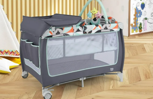 lot 20 image: Costway 3 in 1 Unisex Baby Playard Portable Infant Center with Zippered Door 0-36 Months Green