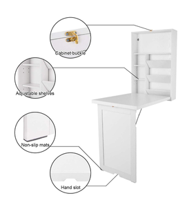 lot 23 image: Exlonjet Casart Multi-Function Computer Desk, Wall Mounted Fold Out Table, Convertible Desk Writing Desk for Home and Office 23.5X37.5X59.5