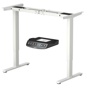lot 26 image: Costway Electric Adjustable Standing up Desk Frame Dual Motor wController White (43-59.5) x 23 x (27.6-47.3) (L x W x H)