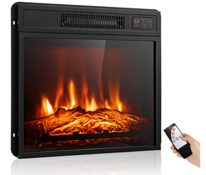 lot 38 image: ORALNER 18 Electric Fireplace Insert, Recessed Fireplace Heater w 3 LED Flame Effects, Remote Control & 6H Timer, Indoor Fireplace Insert for TV Stand, 1400W, Black (18 INCHES)