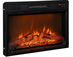 lot 80 image: SIMOE 23-inch Wide Electric Fireplace Insert with Remote Control, 1400W Recessed Fireplace, 3 LED Flame Effects, 6H Timer, Ideal for Bedroom Home Office Indoor Use, Black