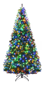 lot 90 image: Costway 9-ft Pre-lit Artificial Christmas Tree with Multicolor LED Lights